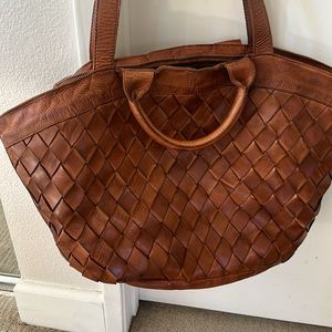 Latico Woven Leather Bella Tote/Shoulder Bag